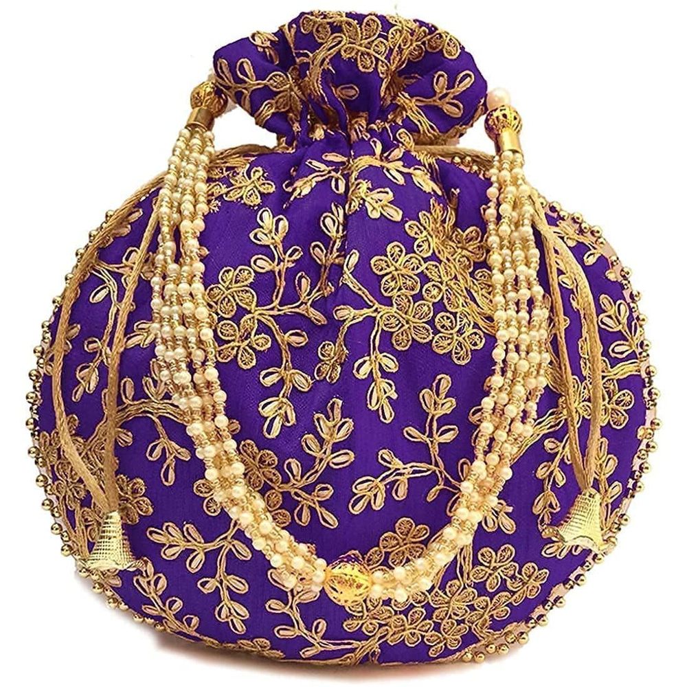 Potli Bag - Traditional Indian Ethnic Embroidered Drawstring Purse :^)